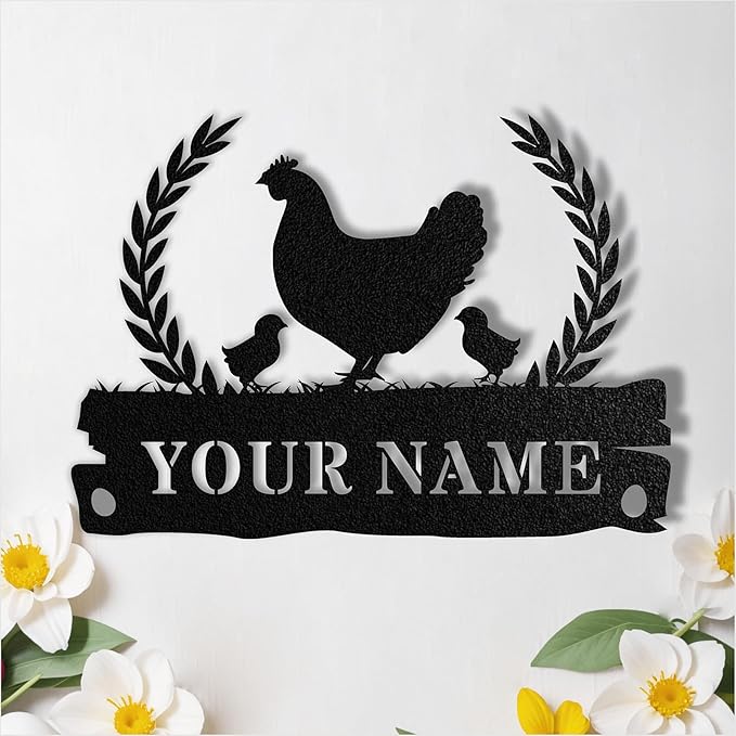 Custom Chicken Coop Signs, Personalized Funny Chicken Coop Signs, Custom Metal Farm Sign for Outdoor, Chick Hen House Sign Funny Farmhouse Outside Wall Decor Gift