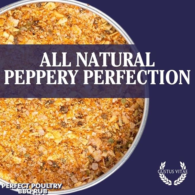 Perfect Poultry BBQ Rub | Gourmet Seasoning | Artisanal Spice Blend | 7.5 oz (212g) | All Natural | Non GMO | Small Batch | No MSG or Artificial Ingredients | Bougie BBQ | Gustus Vitae | #806
