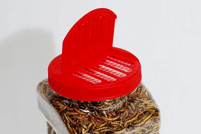 Shake A Worm | Dried Mealworms in a Reusable Shaker | Premium Poultry Treat for Chickens | 1.3 lb