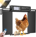 Automatic Chicken Coop Door Solar Powered, Extra Large Horizontal Opening Auto Chicken Door with Timer & Light Sensor, Remote & Manual Control, USB Backup, Anti-pinch, Aluminum Weather-proof Coop Door