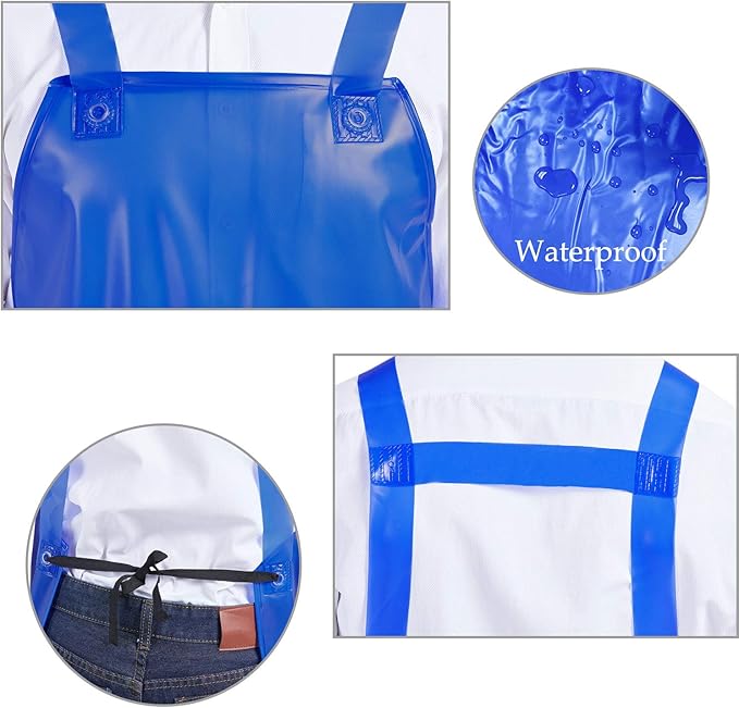 Nanxson Adjustable Heavy Duty PVC Waterproof Apron,Work Apron for Butcher,Dishwashing,Cleaning Fish Pet Grooming Factory