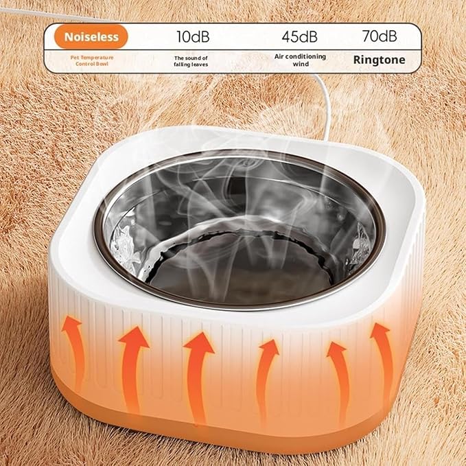Heated Water Bowl, with Waterproof Design, Keeps Water Warm (35-40°C) in Gardens, Thermostatic Control Anti-Freeze Heated Pet Water Bowl for Chicken,Duck,Goose,Rabbit (Gray)