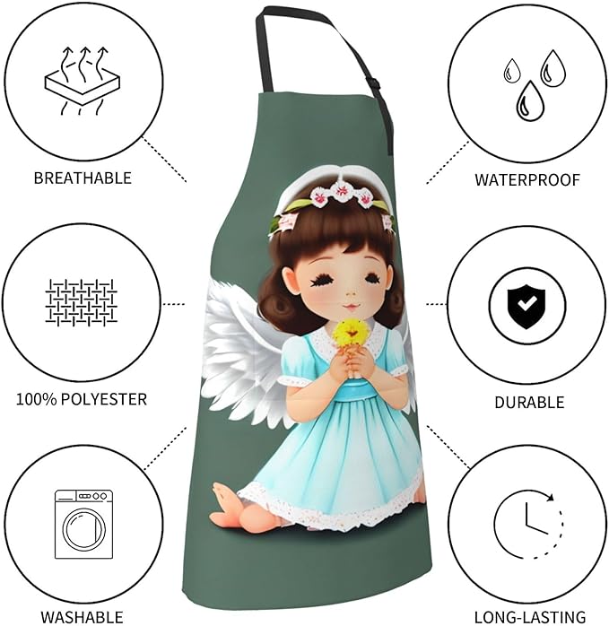 Multidimensional Space Heavy Duty Waterproof Apron with Pockets for AdultsResistant Grilling, Gardening, Painting