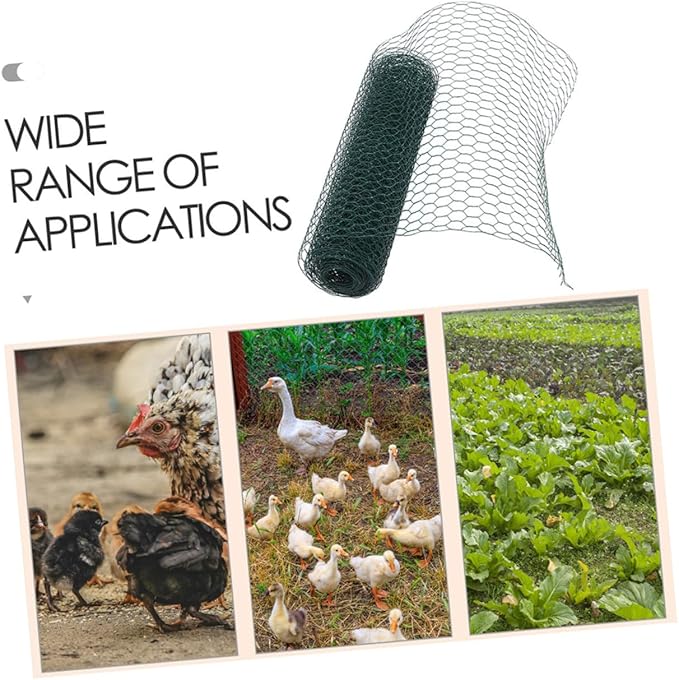 BESPORTBLE Galvanized Chicken Wire Net for Poultry Fencing Hexagonal Metal Wire Mesh for Garden Protection Sturdy and Easy to Install Chicken Fence 50ft Length