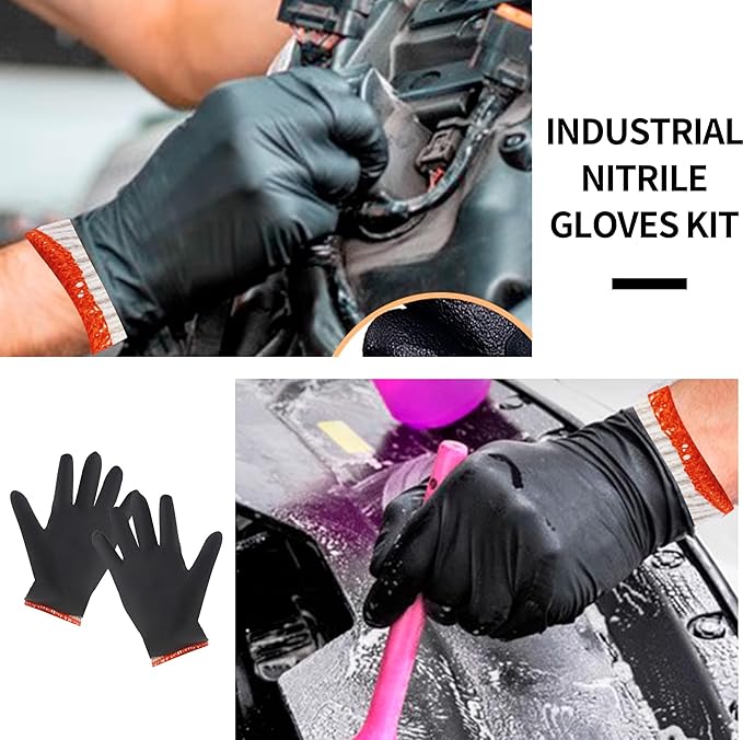 BBQ Gloves 6 Cotton Glove Liners and 100 Disposable Nitrile Gloves,Washable Cotton Liners Powder Latex Free Nitrile Gloves,Applies to Cooking Baking Grilling.
