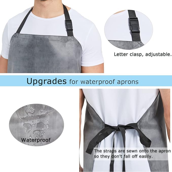 Nanxson Thick Rubber Waterproof Apron，Chemical Resistant，Heavy Duty Apron Adjustable for Dishwashing, Gardening, Butchering