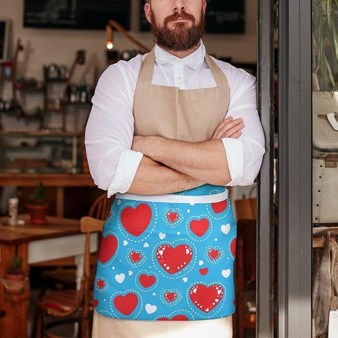 Unisex Half Waiter Waist Short Apron Waterproof Chef Works Waitress Aprons