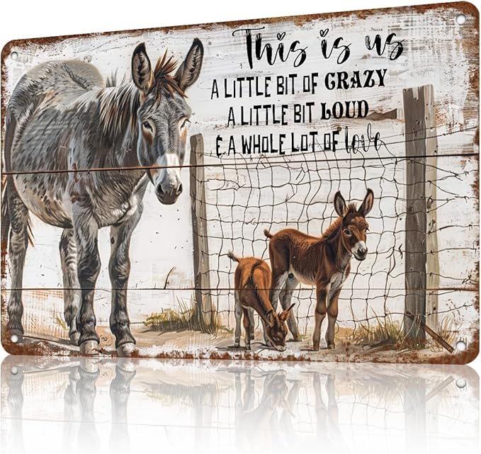 Farmhouse Metal Signs Donkey Tin Sign Retro This is Us Home Kitchen Bar Ranch Cafe Club Cave Wall Decor 12 * 8in