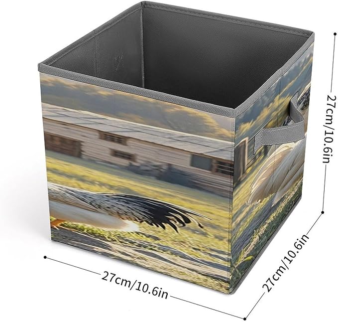 Chickens And Farm Cube Storage Bin Collapsible Storage Bins Large Capacity Fabric Storage Box Cubes Organizer with Dual Handles Baskets for Organizing Clothes Blankets