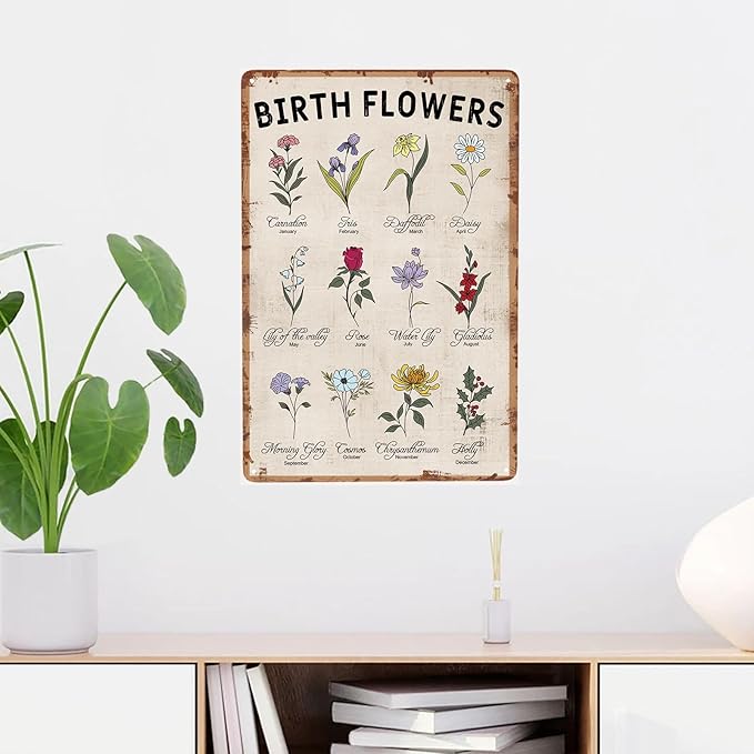 Gardening Gifts Vintage Garden Signs for Outside Gardener Gifts Women Birth Month Flower Tin Sign for Home Garden Greenhouse Living Room Bedroom Yard Cottage Outdoor Decor 8 X 12 Inch
