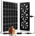 Solar Powered 3 Fan Kit, 25W High Velocity Waterproofed Solar Exhaust Fans for Outdoor Greenhouse Chicken Coop Shed Pet House