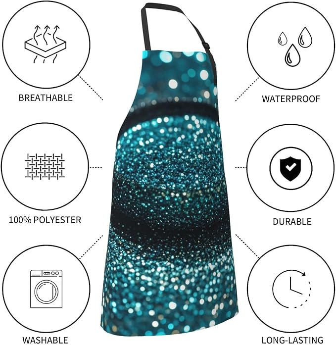 Waterproof Apron Adjustable Bib for Women Men Tractor farm Cooking Aprons Chef Bibs with 2 Pocket