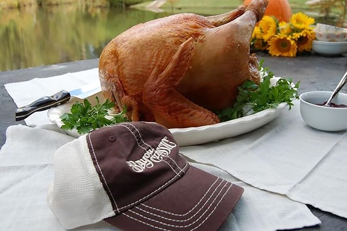 Turkey Deep Fryer Stainless Steel Oversized 44 Quart Stockpot with Basket Poultry Rack Thermometer Hook Seasoning Injector Knife and Fork Set Pair of Fry Gloves for Super Large Turkeys up to 25 Pounds