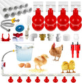 Automatic Chicken Waterer System (46 Accessories Included), Complete PVC Pipelines Set Chicken Water Feeder, Poultry Waterer, DIY Chicken Watering System with Chicken Water Cups (No Bucket Included)