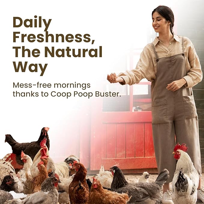 Coop Poop Buster – Chicken Coop Cleaner | 16-Gallon Mix | Natural Coop Refresher | Safe & Effective Cleaning | Spray for Coops & Nesting Boxes, Pig Pens, | 1 Gallon Concentrate. 16,000+ Sq Ft