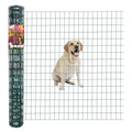 Green PVC Coated Welded Wire Fence 48 Inch x 25 Foot, 2 Inch x 3 Inch 16GA, Garden Border Fencing Roll Vinyl Coating Metal Wire Mesh for Yard Vegetable Plant Protection Poultry Netting