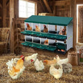 Nesting Boxes for Chickens, Chickens Laying Boxes for Chicken Coop, 10 Compartments Chicken Nesting Boxes, with Removable Tray, Easy Cleaning, for Hens Outdoor Chicken Coop Farm Yard, Green