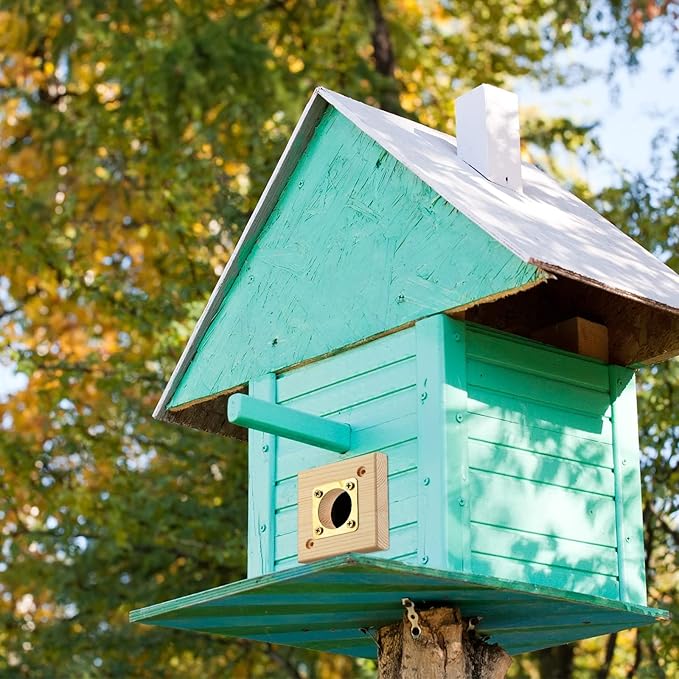 2 Pieces Bluebird House Predator Guard Bird House Predator Guard Replacement Wooden Copper 1 1/2 Inch Opening