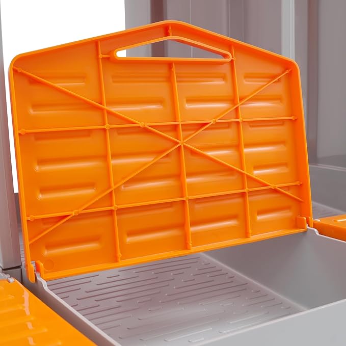 Chicken Nesting Box, 5 Compartments Laying Boxes for Hens, Nest Box for Chicken Duck Poultry Coop, Wall Mount Chickens Roosting Boxes, Protect Collect Egg (Orange)