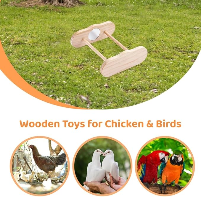 Chick Training Stand: Wood Chicken Roosting Bar, Wooden Perch for Coop & Brooder Entertainment