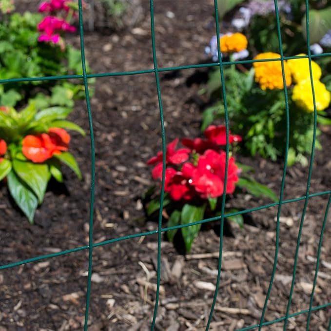 YARDGARD – 2 in. x 3 in. Mesh Welded Wire Fence – 24 in. x 25 ft. 16‑Gauge Green Vinyl Coated Galvanized Steel – For Animal Enclosures | Garden Protection | Property Boundaries