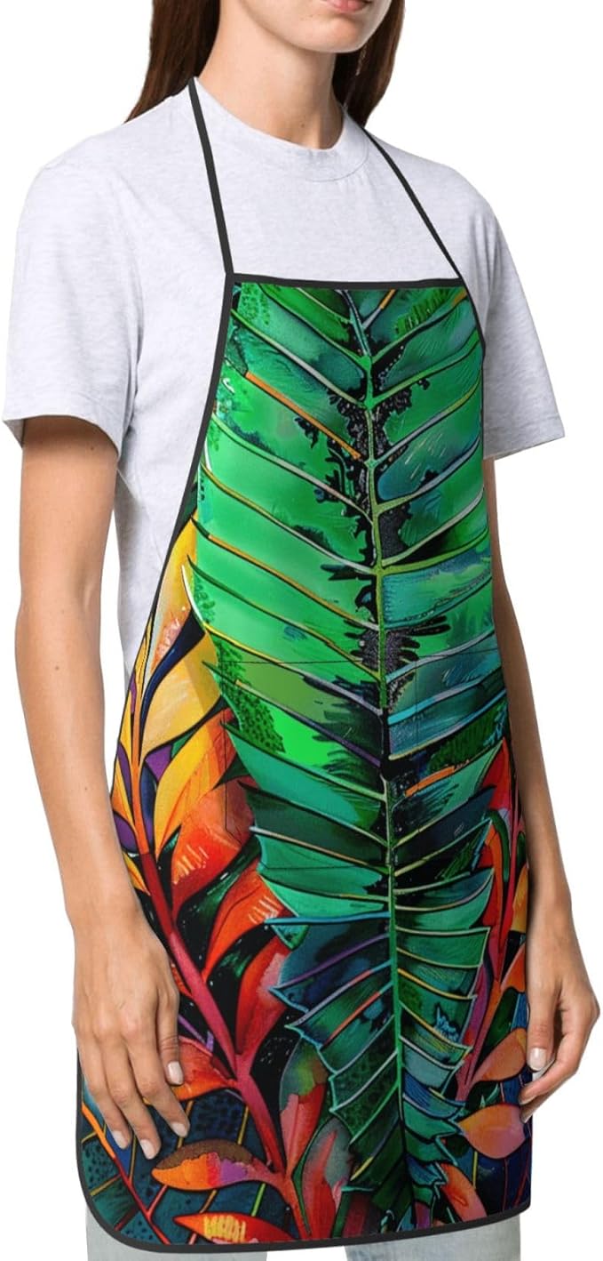 Cute Colorful Dog Paw Printed Unisex Bib Aprons BBQ Cooking Kitchen Aprons for Women Men Chef