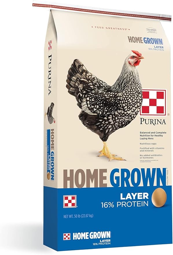 Purina Home Grown Layer Pellets, Chicken Feed for Laying Hens, 16% Protein, 50lb