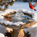 Bird Bath Heater with Fountain–500W Outdoor Cast Aluminum Submersible De-Icer, Birds Bath Water Heater for Winter with Thermostat, Chicken Waterer & Pond Heater with 9.8 Ft Cord