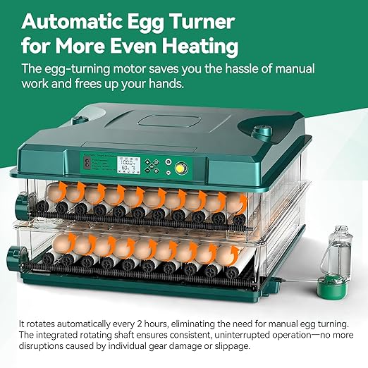 Incubators for Hatching 196 Eggs with Automatic Egg Turning,Temperature & Humidity Control- Automatic Water Pump, 5 Automatic Incubation Modes, for Chicken, Duck, Goose, Pigeon, Quail, Parrot Eggs