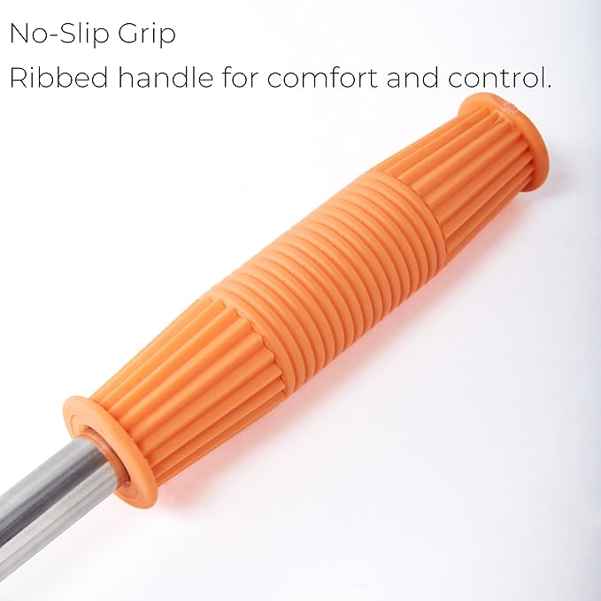 Egg Grabber for Chicken Eggs - Extendable Stainless Steel Egg Picker Tool with Non-Slip Handle, Long Reach Egg Lifter for Collecting Fresh Eggs from Coop, Poultry Nest, and Farm Use