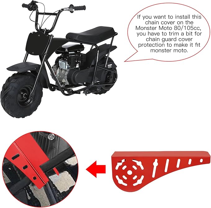GREHUA Red Chain Guard for Mini Bike Coleman CT200U BT200X CT100U Baja Doodlebug DB30 Motovox MBX10 MBX11 Trailmaster MB200 Minibike Predator 212cc 79cc 6.5hp 7.0hp Clone Engine Parts