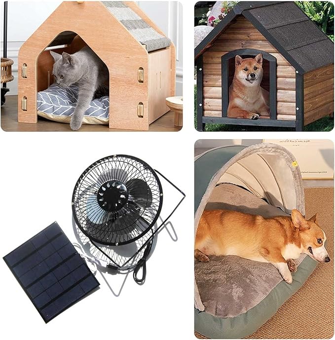 5w Solar Powered Exhaust Fan for Shed Fan Waterproof Solar Powered Fan Kit for Chicken Coop, Pet Houses, and Windows, Solar Fan for Greenhouse USB Solar Roof Fan Cool Stuff
