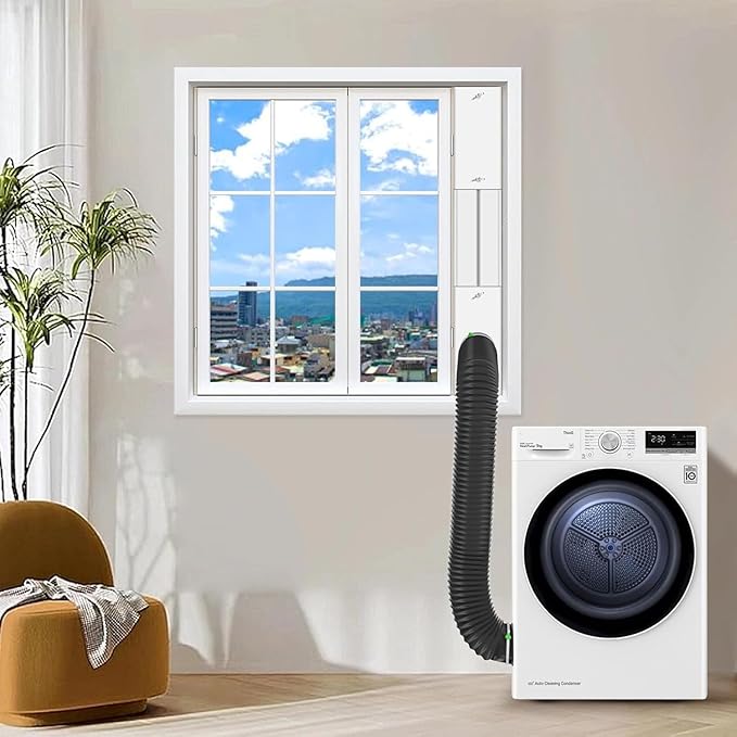 Dryer Vent Window Kit, 4 inch Adjustable Window Vent Kit for Exhaust Ventilation(Adjustable Up to 47 inches)