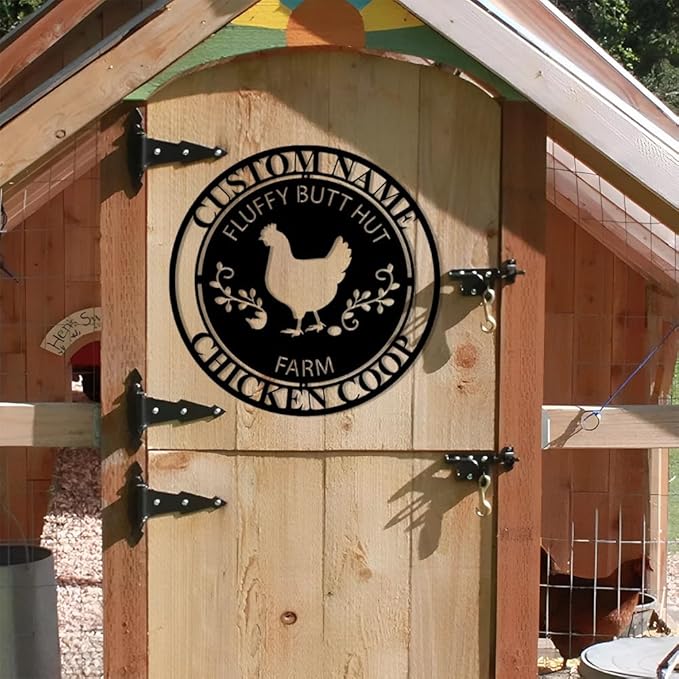 Luxury Personalized Chicken Coop Metal Sign, Custom Metal Chicken Farm Sign, Chicken Sign, Chicken Hen House Sign, Hen Hourse Decorations, Farmer Gifts, Chicken Coop Decor 4