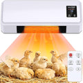 1500W Chicken Coop Heater for Winter, 2 Mode Wall-Mounted Chicken Coop Heater with Thermostat, Timer & Remote Control, 3S Fast Heating & LCD Display, Heat Warmer for Chickens, Ducks, Geese in Winter