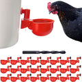Chicken Waterer Cups | Automatic Large Chicken Water Feeder for Chicks, Turkey, Ducks, Goose, Bunny and Birds | Poultry Waterer - BPA Free & Leak Proof Design (24 Pack)