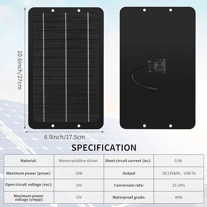 Riakrum Solar Powered Fan Solar Panel Dual Fans Kit 10w 12v Exhaust Fan Outdoor Waterproof for Greenhouse Chicken Coop Pet House Sheds Window(1 Set)