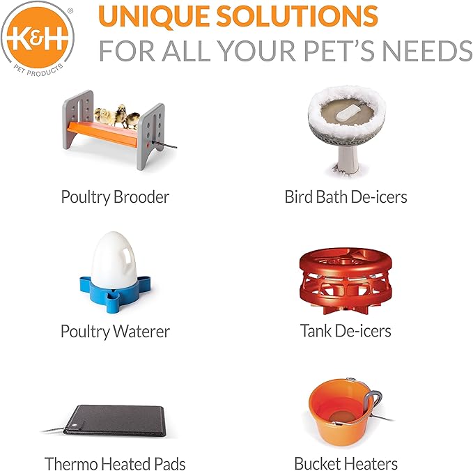 K&H Pet Products Chicken Brooder Heater for Chicks Ducklings, Adjustable Heating Plate for Brooder Boxes, Warms up to 30 Chicks, Chicken Coop Poultry Heating with Safety Light, Large 40 Watts