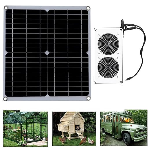 Flexible Solar Operated Exhaust Fan Temperature Control Device for Motorhomes Ships Hen Houses Dog Dens Ventilation Solar Vent Fan