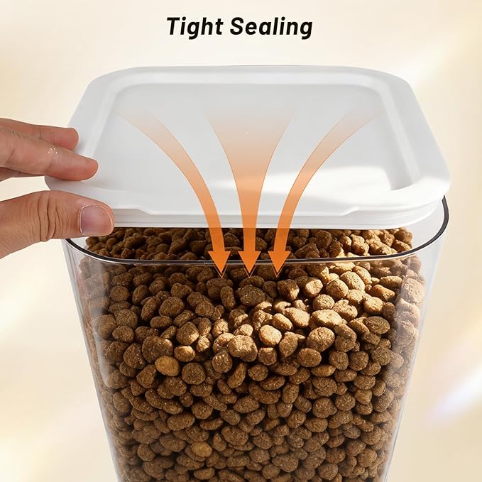Small Pet Food Storage Container: 5-7 Lbs Airtight Animal Dry Food Dispenser Countertop with Measuring Cup - Organizer Bin for Dog Food, Cat Treats, Chicken, Bird, Puppy, Rabbit & Hamster Feed Pellets