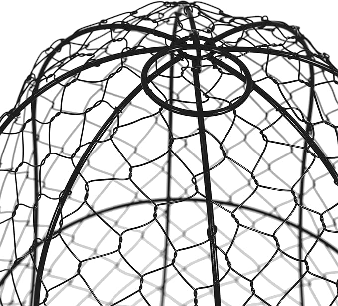 YIYIBYUS Garden Chicken Wire Cloche, 12.99" Diameter x 15.75" Height Plant Protective Covers Metal Cage Plant Protector Cover for Gardens, Parks, Yards, Balconies, Farms (5pcs, Black)
