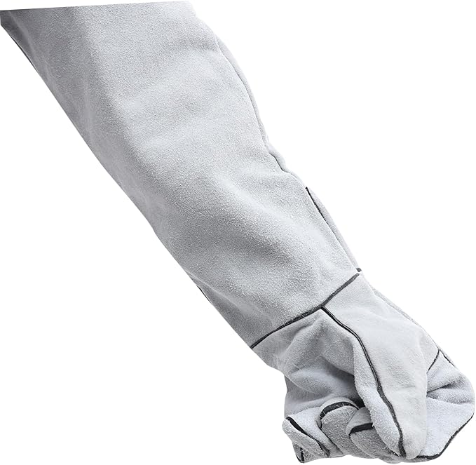 Kisangel 1pair Thickened Cowhide Protective Gloves for Pet Handling Welding and Gloves Comfortable Grip for Heavy Duty Use