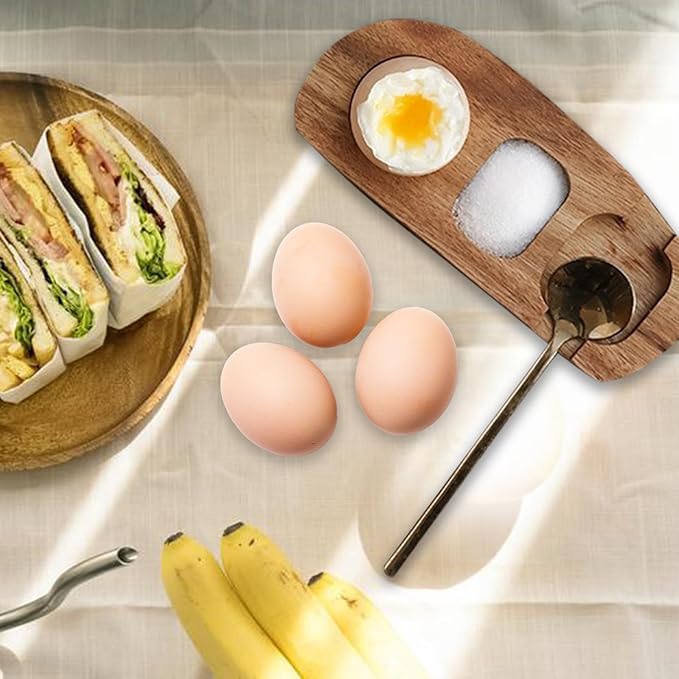 Wooden Egg Holder Tray – Rustic Countertop Egg Organizer, Smooth Storage Rack for Home & Kitchen Use