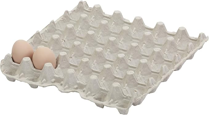 Little Giant® Egg Flat Carton - Reinforced Flat Egg Carton Trays Holds 30 Eggs for Storage and Transport - Pack of 12 - Made in USA