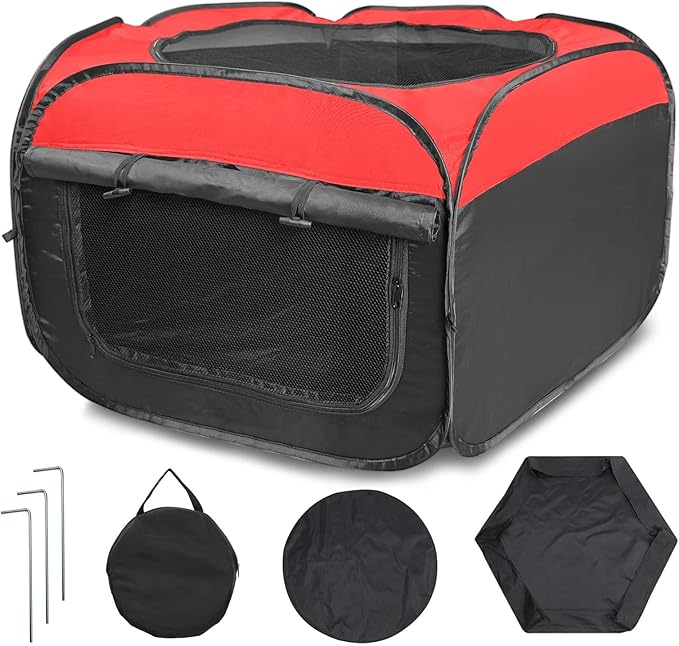 Double Door Brooder Box for Chicks, Breathable Pop up Chicken Brooder, Foldable Large Chick Starter Kit, 45.1" x 19.9" Brooding Playpen/Tent Holds Up to 20 Duck Quail Gosling