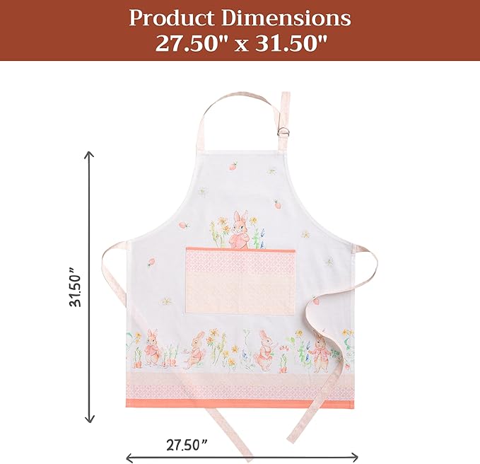 Maison d' Hermine 100% Cotton Apron for women with Pocket Kitchen Chef Apron for Men Cooking Easter Decorations