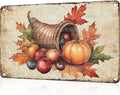 Blessed Grateful Thankful Sign Retro Thanksgiving Metal Tin Sign Vintage Fall Wall Decor for Home Farmhouse Kitchen Cafe Display 8x12Inch