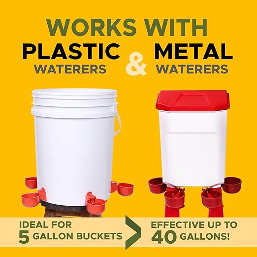 500W Chicken Water Heater, Submersible 5 Gallon Bucket Heater Deicer, Heated Chicken Waterer for Winter, Heated Poultry Waterer, Freeze Proof, Outdoor Stock Tank and Water Trough Warmer for Livestock