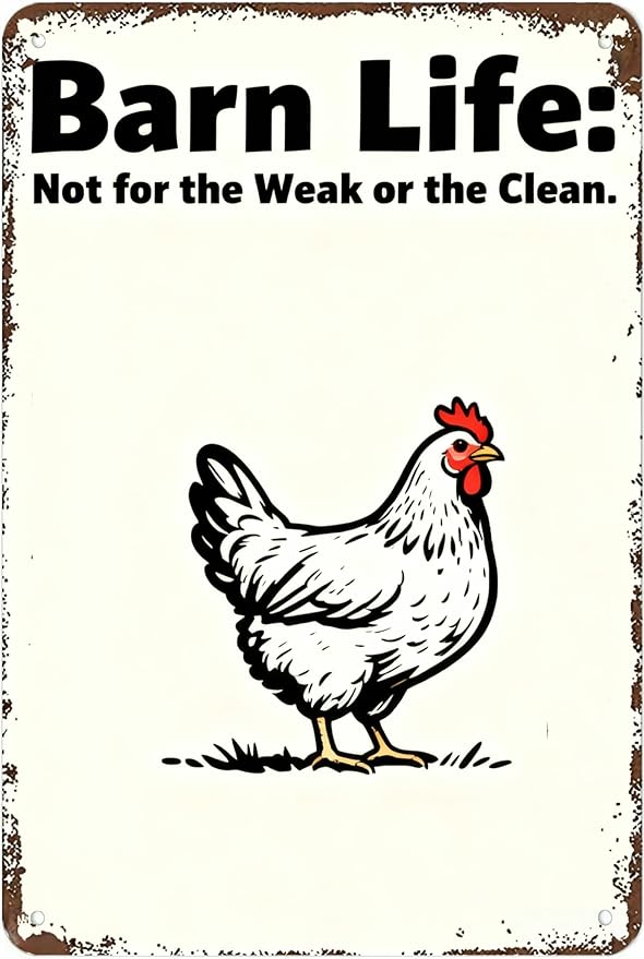 Metal Sign Barn Life: Not for the Weak or the Clean. Tin Sign Decor Retro Wall Decor For Home Coffee Bar Funny Aluminum Sign 8x12 inch