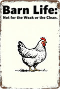 Vintage Metal Sign Barn Life: Not for the Weak or the Clean. Tin Sign Decor Retro Wall Decor For Home Coffee Bar Funny Aluminum Sign 16x12 inch